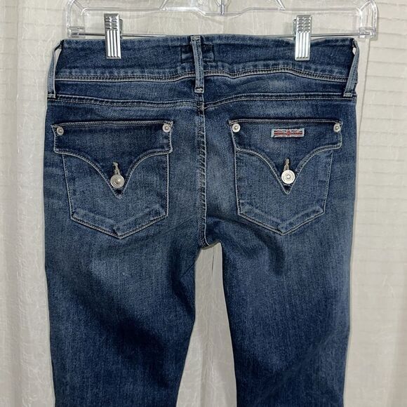 Hudson 25 Collin Flap Skinny Ankle Blue Stretch Designer Jeans - Picture 4 of 13